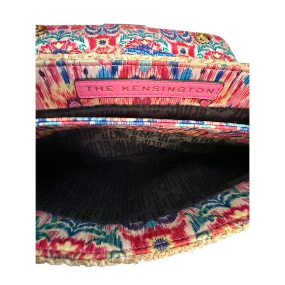 Kurt Geiger Hot Pink Fuchia Raffia Kensington Convertible Bag Chain Designer - Picture 5 of 16